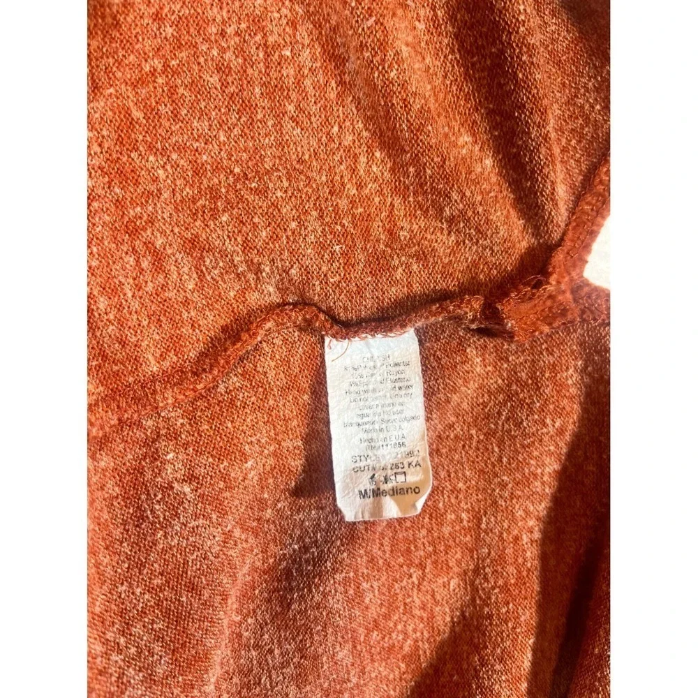 Cherish Orange Heathered Dolman Sleeve Oversized Knit Sweater Top Women M